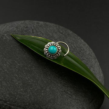 Ethnic Turq Nose Pin